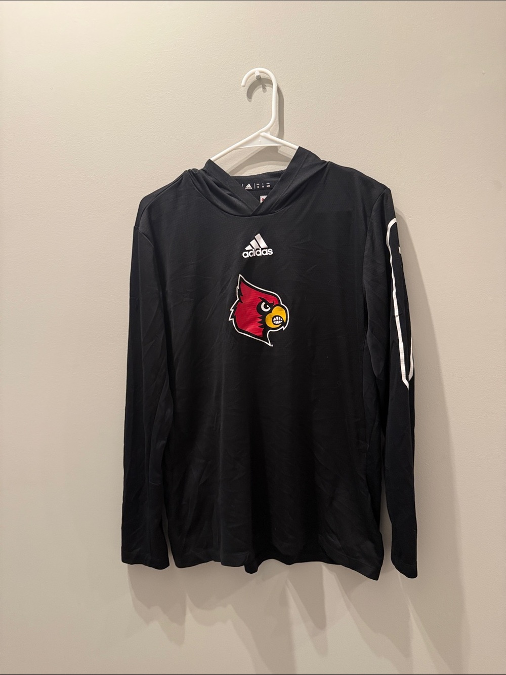 adidas Black Hoodie with Red Louisville Cardinals Logo